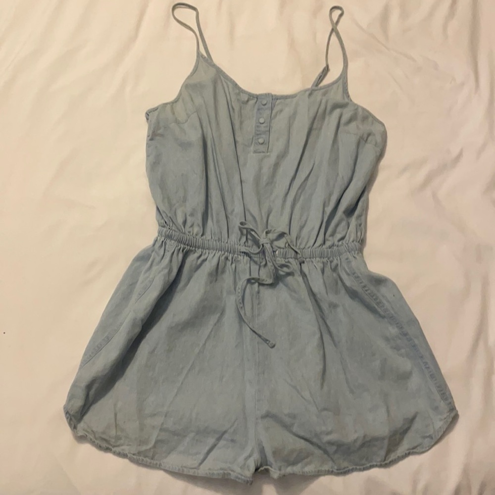 Jean romper adjustable straps